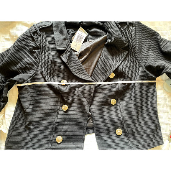 NWT Torrid Black Cropped Military Jacket Coat Blazer Preppy Academic Stretch 3X - Picture 8 of 11